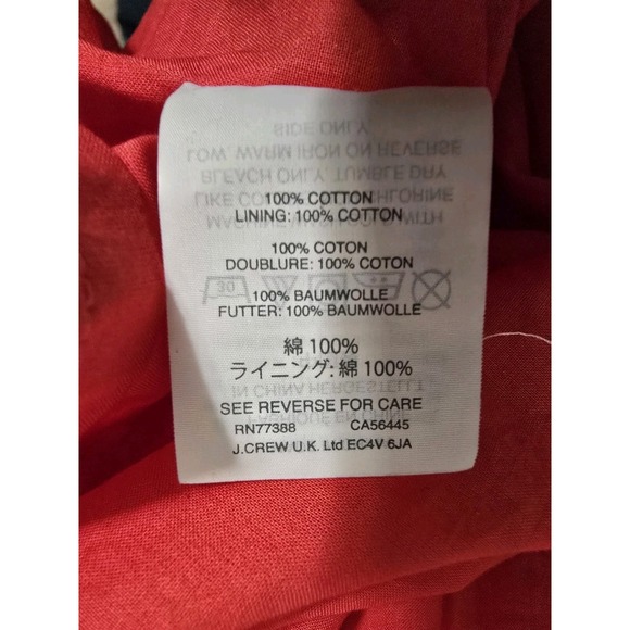 J.Crew Women Double Strap Embroidered Eyelet Orange Midi Dress Size 14 - Picture 6 of 7